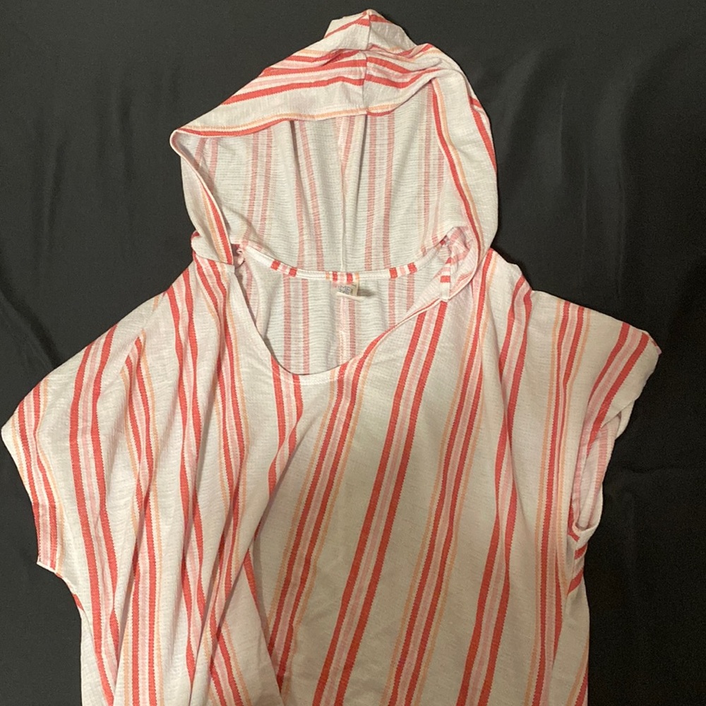 pink and white beach coverup